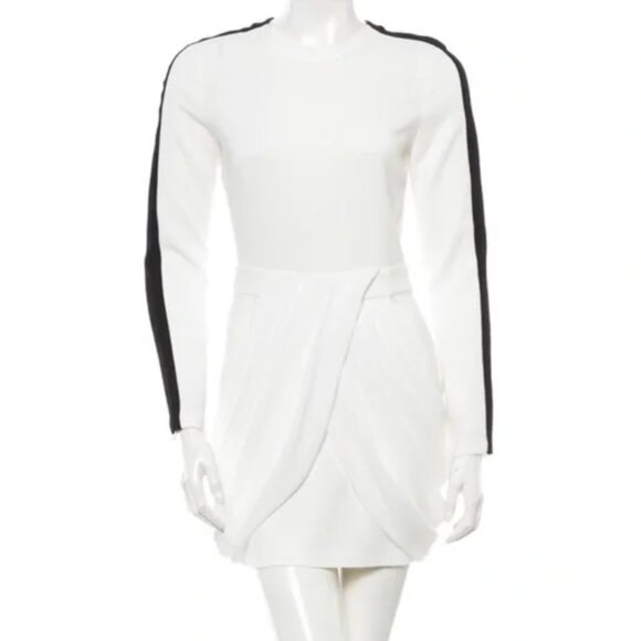 A.L.C. white tolan mini dress with black side stripe 4 - Picture 10 of 12